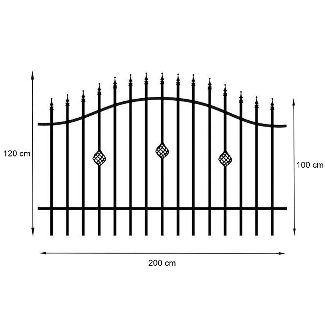 Plotový panel Marika 2x1,2m m ZN