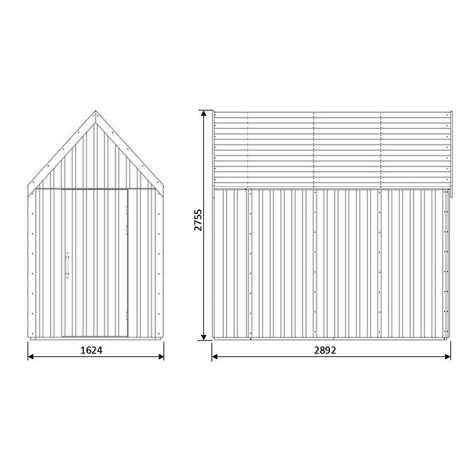 Záhradný domček Swedish Barn 1629 čierna V2,2