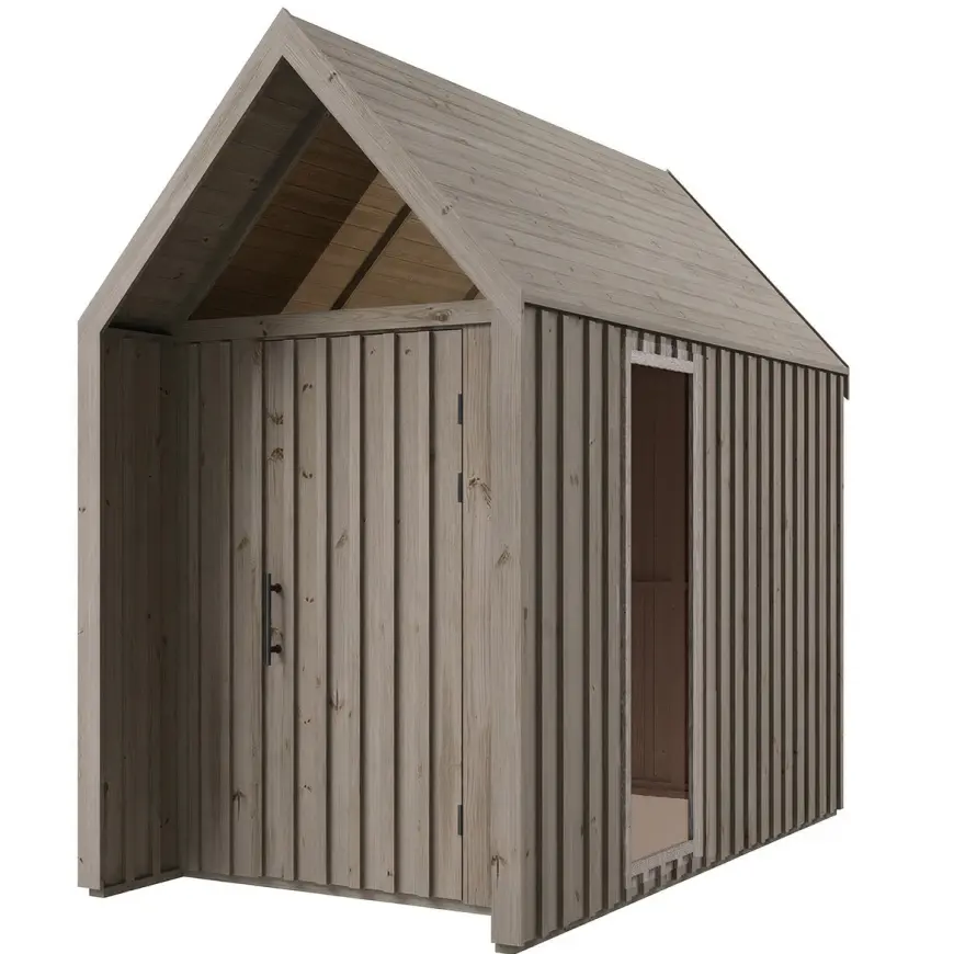 Záhradný domček Swedish Barn 1629 sivý V3