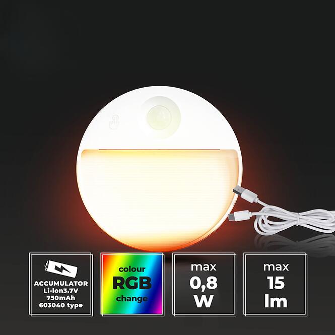 Luster snímač pohybu RGB SELVIK O 66779 WHITE,2
