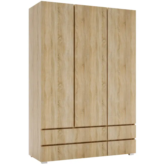 Skriňa Cosmo C17 138 cm – dub sonoma, trojdverová, zásuvky