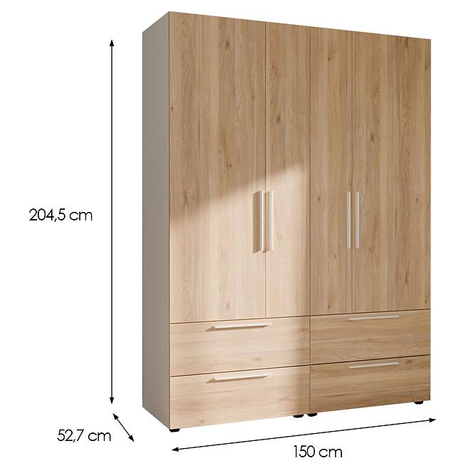Skriňa Moduklix Set 4 Dub Mauvella/Biela