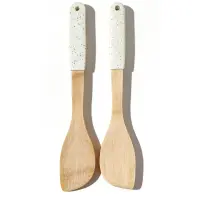 Skosená obracačka bambus biela rukoväť 32*6cm ut03532bs17