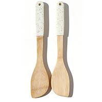 Skosená obracačka bambus biela rukoväť 32*6cm ut03532bs17