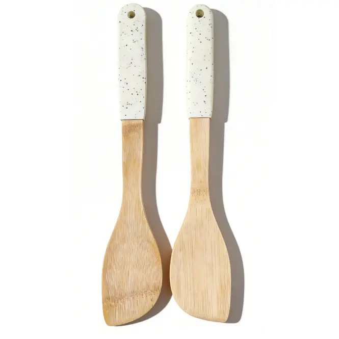 Skosená obracačka bambus biela rukoväť 32*6cm ut03532bs17