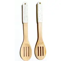 Varecha s otvormi bambus biela rukoväť 32*6cm ut04332bs17