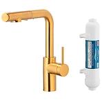 Drezová batéria Duero Pure Basic Gold s filtráciou vody výsuvný výtok