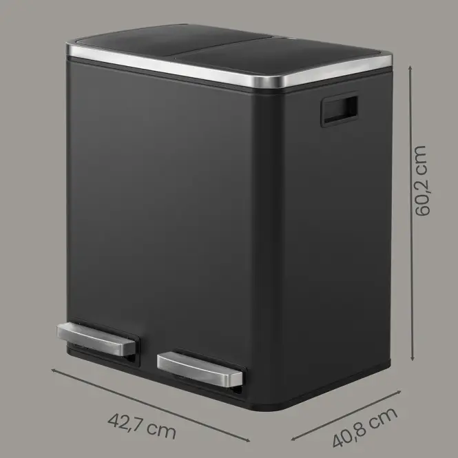 Odpadkový kôš 2x15 l čierny LTB030BH01,3