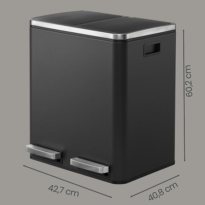 Odpadkový kôš 2x15 l čierny LTB030BH01,3
