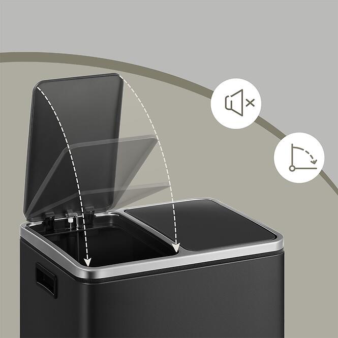 Odpadkový kôš 2x15 l čierny LTB030BH01,8