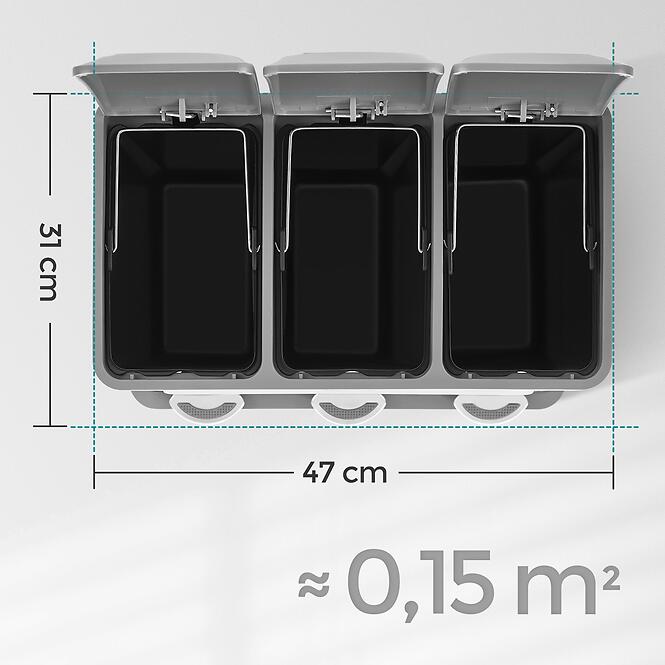 Odpadkový kôš 3x8 l biely LTB24WT,5