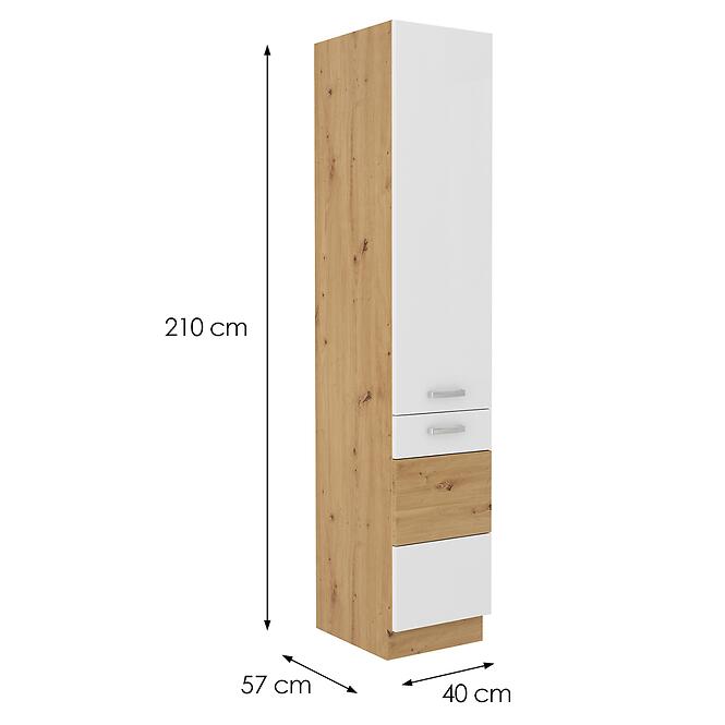 Kuchynská skrinka artisan biela lesklá 40DK – 210 2F,2