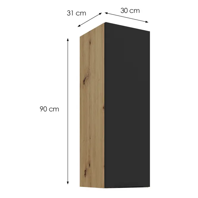 Kuchynská skrinka Aria-BL/AR anti fingerprint 30G-90 1F