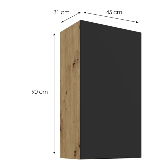 Kuchynská skrinka Aria-BL/AR anti fingerprint 45G-90 1F