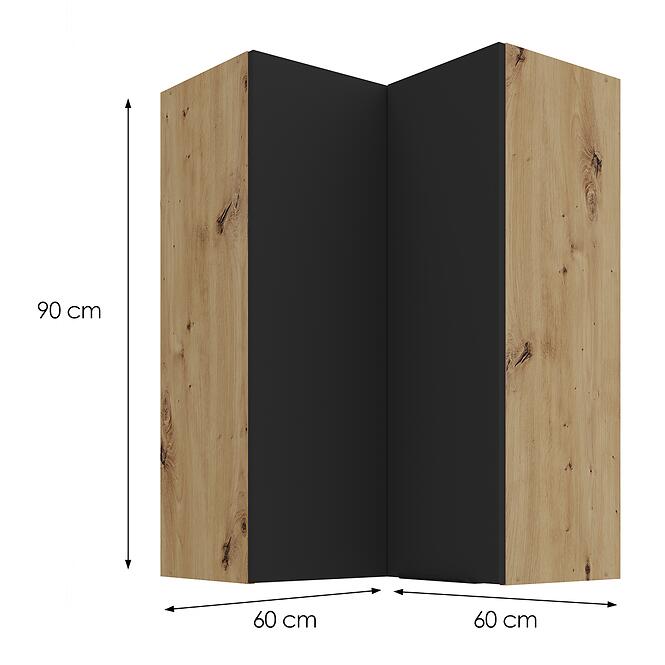 Kuchynská skrinka Aria-BL/AR anti fingerprint 60X60 GN-90 2F (90°),3