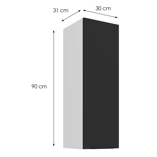 Kuchynská skrinka Aria-BL/WH anti fingerprint 30G-90 1F