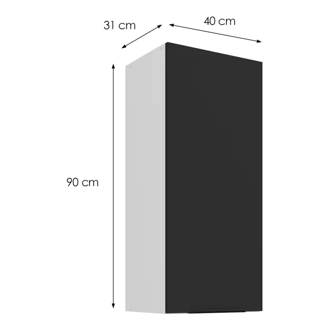 Kuchynská skrinka Aria-BL/WH anti fingerprint 40G-90 1F
