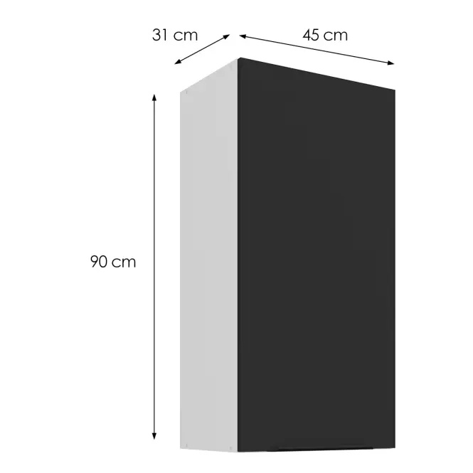 Kuchynská skrinka Aria-BL/WH anti fingerprint 45G-90 1F