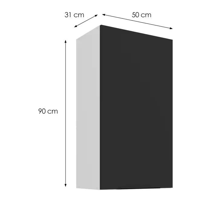 Kuchynská skrinka Aria-BL/WH anti fingerprint 50G-90 1F
