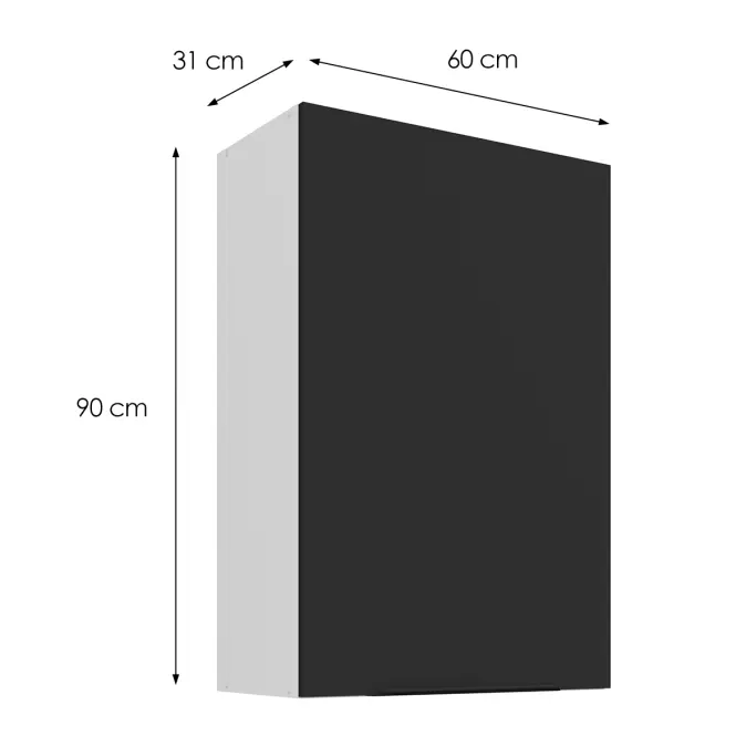 Kuchynská skrinka Aria-BL/WH anti fingerprint 60G-90 1F