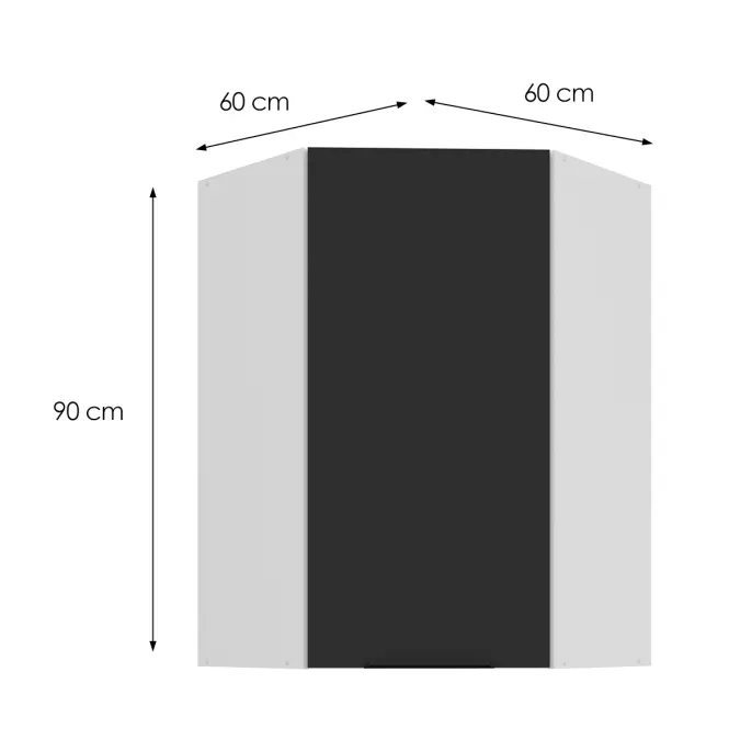Kuchynská skrinka Aria-BL/WH anti fingerprint 60X60 GN-90 1F (45°)