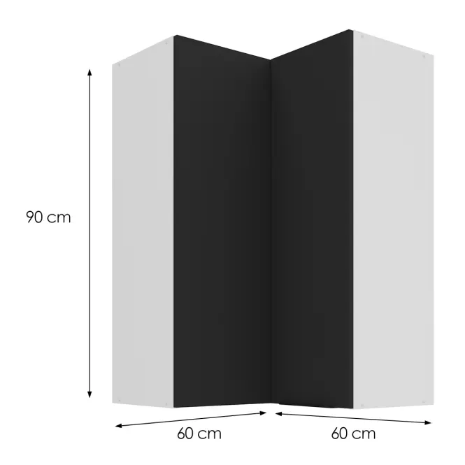 Kuchynská skrinka Aria-BL/WH anti fingerprint 60X60 GN-90 2F (90°)