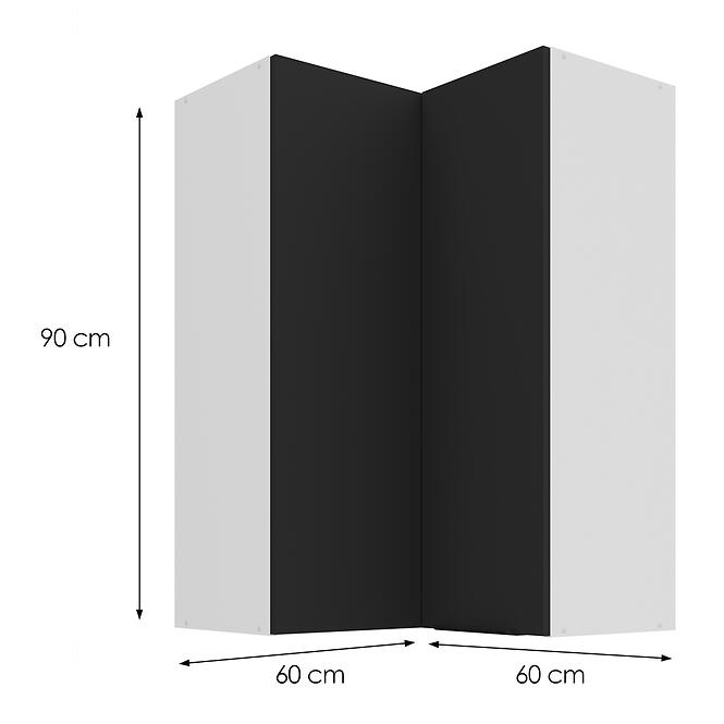 Kuchynská skrinka Aria-BL/WH anti fingerprint 60X60 GN-90 2F (90°),3