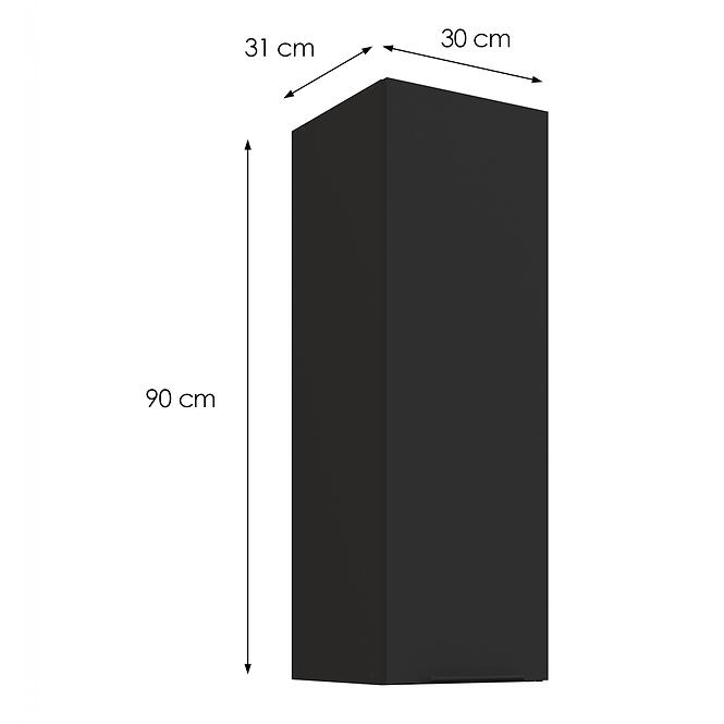Kuchynská skrinka Aria-BL/BL anti fingerprint 30G-90 1F,3
