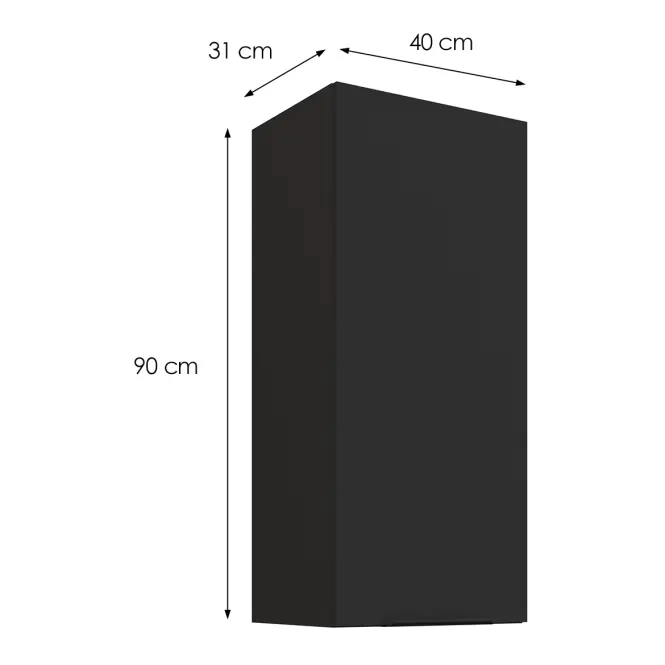 Kuchynská skrinka Aria-BL/BL anti fingerprint 40G-90 1F
