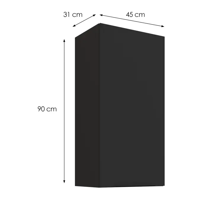 Kuchynská skrinka Aria-BL/BL anti fingerprint 45G-90 1F
