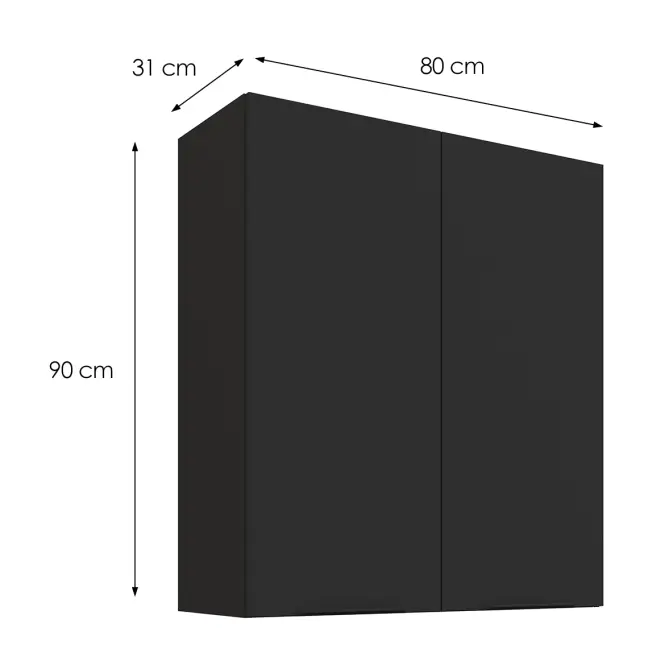 Kuchynská skrinka Aria-BL/BL anti fingerprint 80G-90 2F