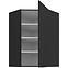 Kuchynská skrinka Aria-BL/BL anti fingerprint 60X60 GN-90 1F (45°),2