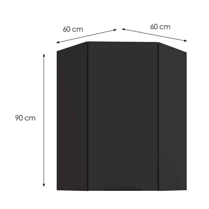 Kuchynská skrinka Aria-BL/BL anti fingerprint 60X60 GN-90 1F (45°)
