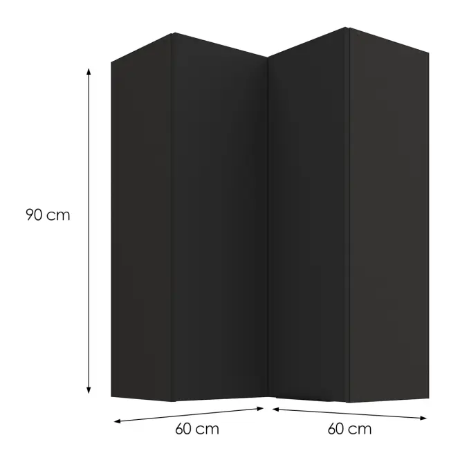 Kuchynská skrinka Aria-BL/BL anti fingerprint 60X60 GN-90 2F (90°)