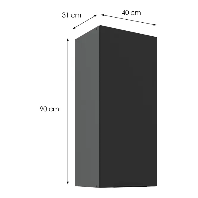Kuchynská skrinka Aria-BL/ANT anti fingerprint 40G-90 1F