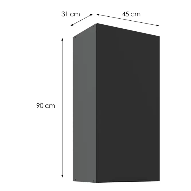 Kuchynská skrinka Aria-BL/ANT anti fingerprint 45G-90 1F