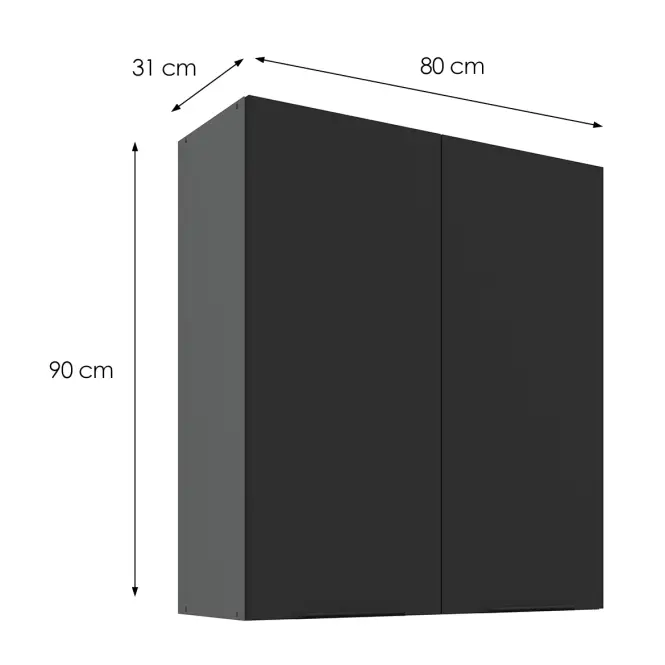 Kuchynská skrinka Aria-BL/ANT anti fingerprint 80G-90 2F