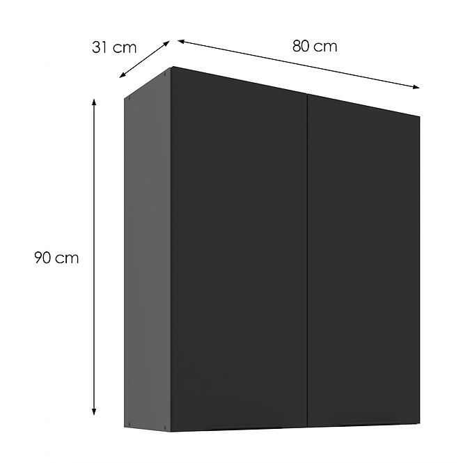 Kuchynská skrinka Aria-BL/ANT anti fingerprint 80G-90 2F