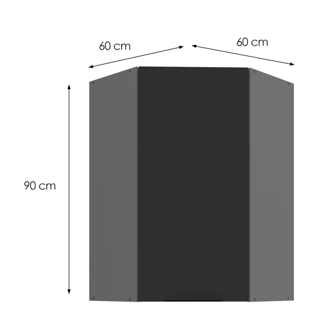 Kuchynská skrinka Aria-BL/ANT anti fingerprint 60X60 GN-90 1F (45°)
