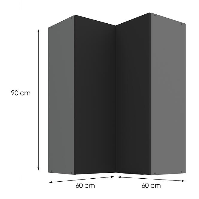 Kuchynská skrinka Aria-BL/ANT anti fingerprint 60X60 GN-90 2F (90°),3