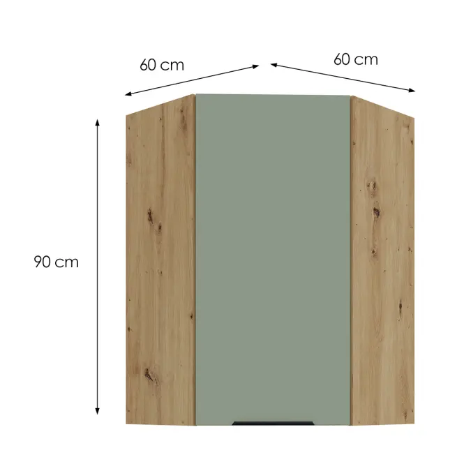 Kuchynská skrinka Aria-SA/AR anti fingerprint 60X60 GN-90 1F (45°)