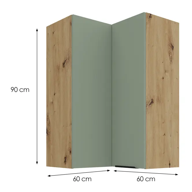 Kuchynská skrinka Aria-SA/AR anti fingerprint 60X60 GN-90 2F (90°)
