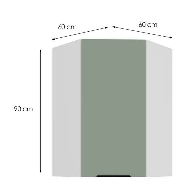 Kuchynská skrinka Aria-SA/WH anti fingerprint 60X60 GN-90 1F (45°)
