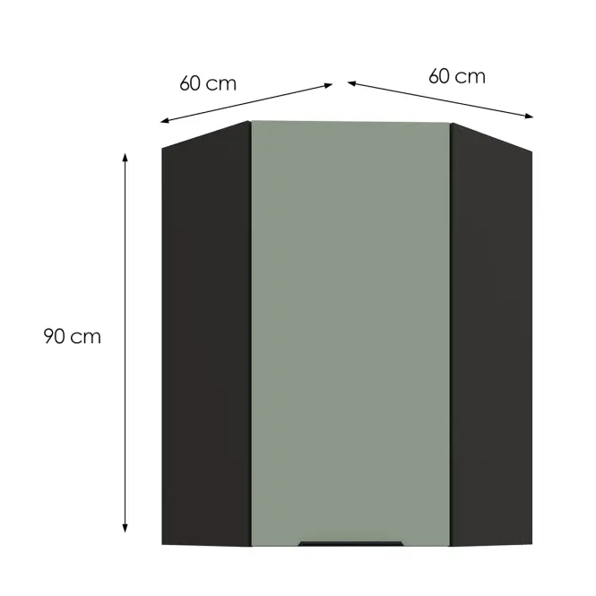 Kuchynská skrinka Aria-SA/BL anti fingerprint 60X60 GN-90 1F (45°)