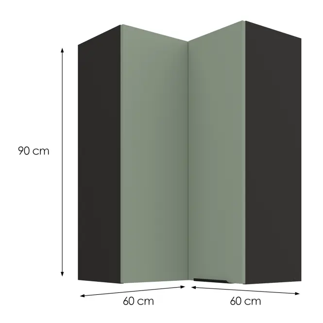 Kuchynská skrinka Aria-SA/BL anti fingerprint 60X60 GN-90 2F (90°)