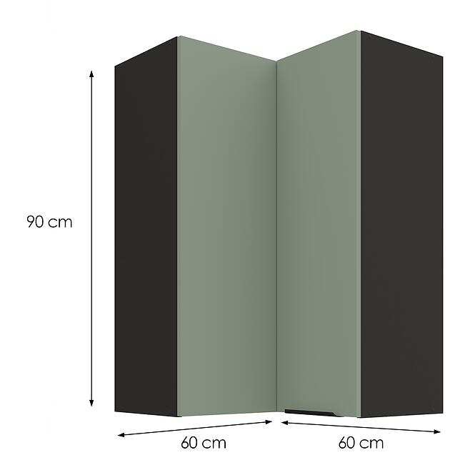 Kuchynská skrinka Aria-SA/BL anti fingerprint 60X60 GN-90 2F (90°),3