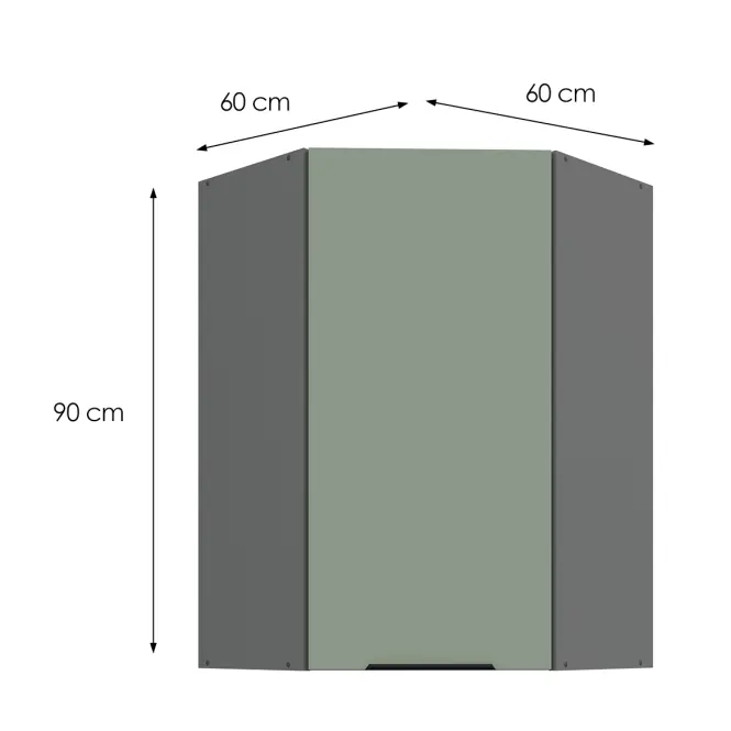 Kuchynská skrinka Aria-SA/ANT anti fingerprint 60X60 GN-90 1F (45°)