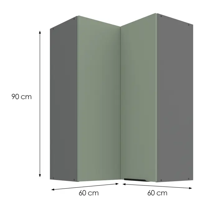 Kuchynská skrinka Aria-SA/ANT anti fingerprint 60X60 GN-90 2F (90°)
