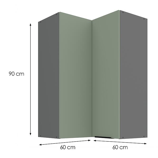 Kuchynská skrinka Aria-SA/ANT anti fingerprint 60X60 GN-90 2F (90°),3