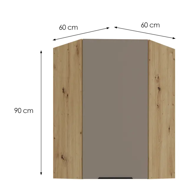 Kuchynská skrinka Aria-TA/AR anti fingerprint 60X60 GN-90 1F (45°)